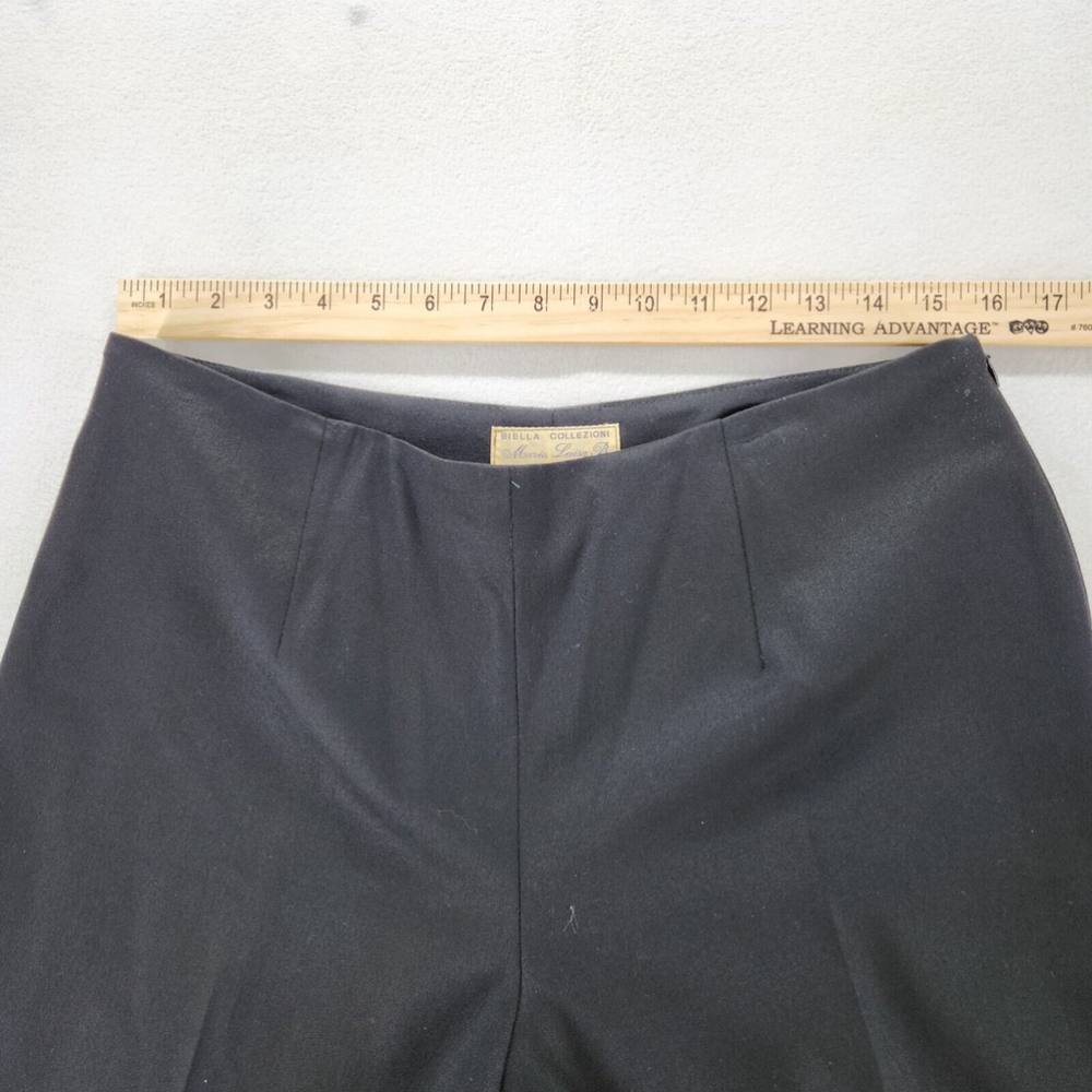 Maria Luisa Biella Collezioni Women Luxury Pants 46 Wool Black Italy US 10 - Picture 4 of 12